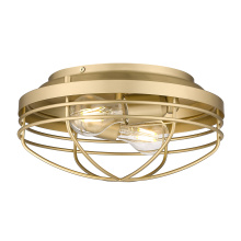 Golden Canada 9808-FM BCB - Golden Lighting Seaport 2-light Flush Mount in Brushed Champagne Brass
